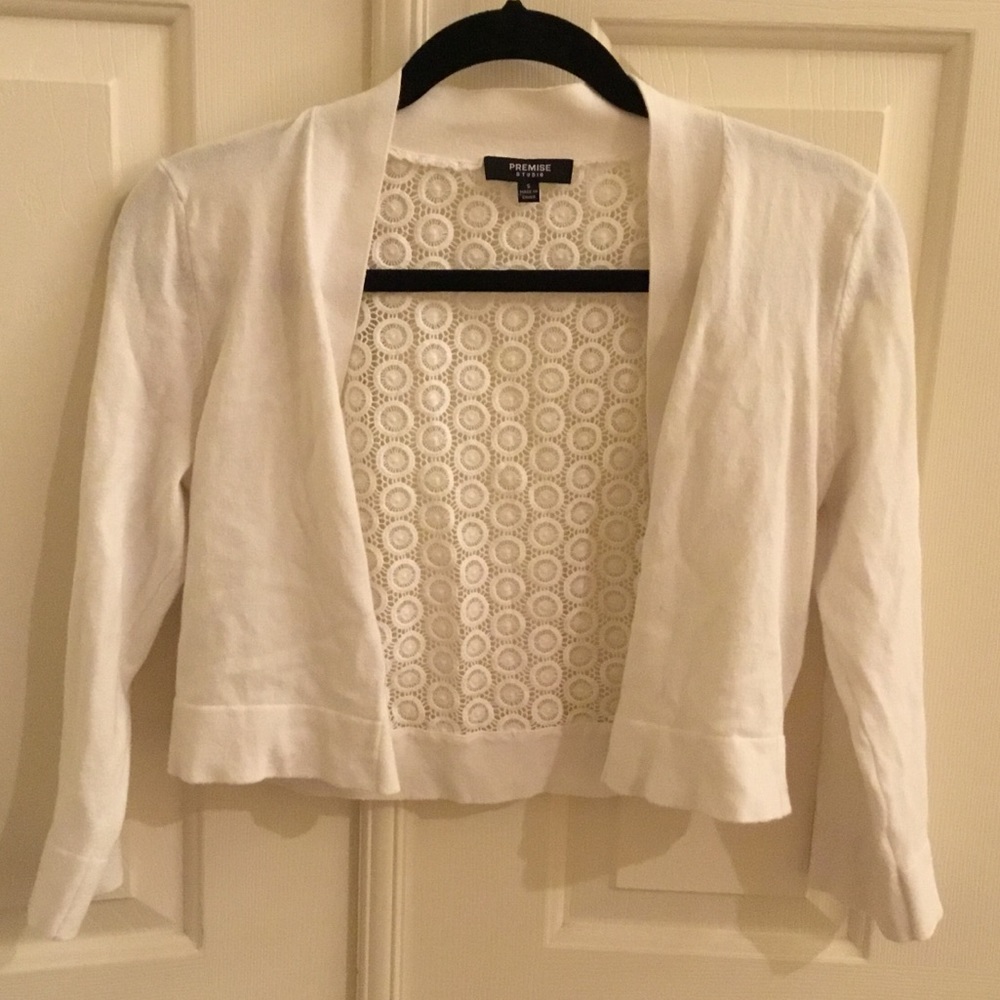 Premise Studio Small White Cardigan